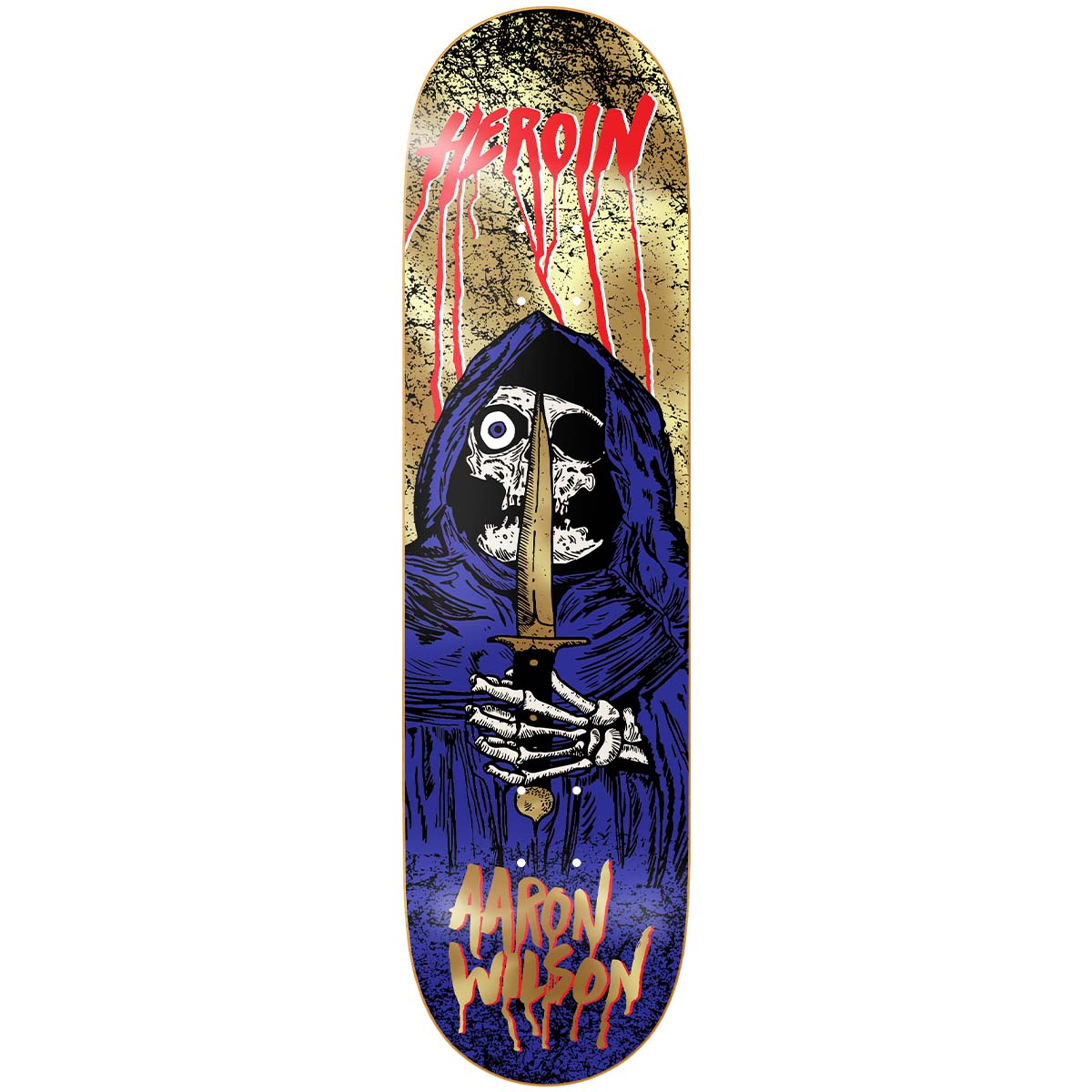 Heroin Aaron Wilson KO2 Skull Priest 8.5 Skateboard Deck