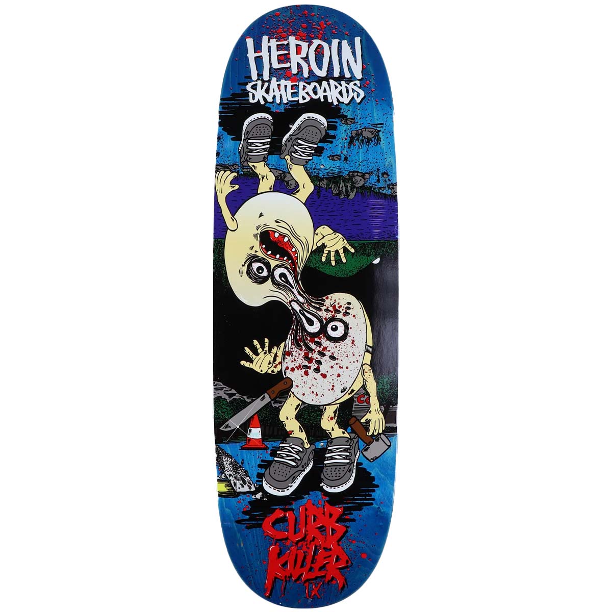 Heroin - Curb Killer 9 Merged Blue 10.0 Skateboard Deck
