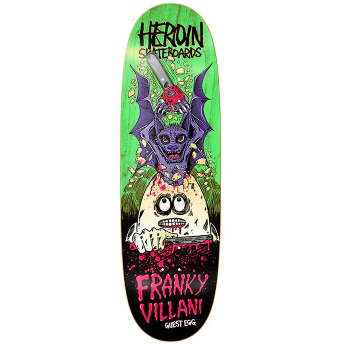 Heroin Franky Villani Guest Egg Green 9.5 Skateboard Deck