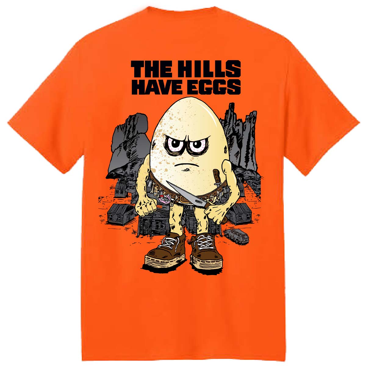 Heroin Hills Have Eggs Tee Orange Back