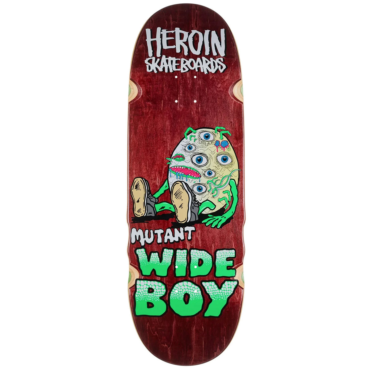 Heroin - Mutant Wide Boy Maroon 10.4 Skateboard Deck.