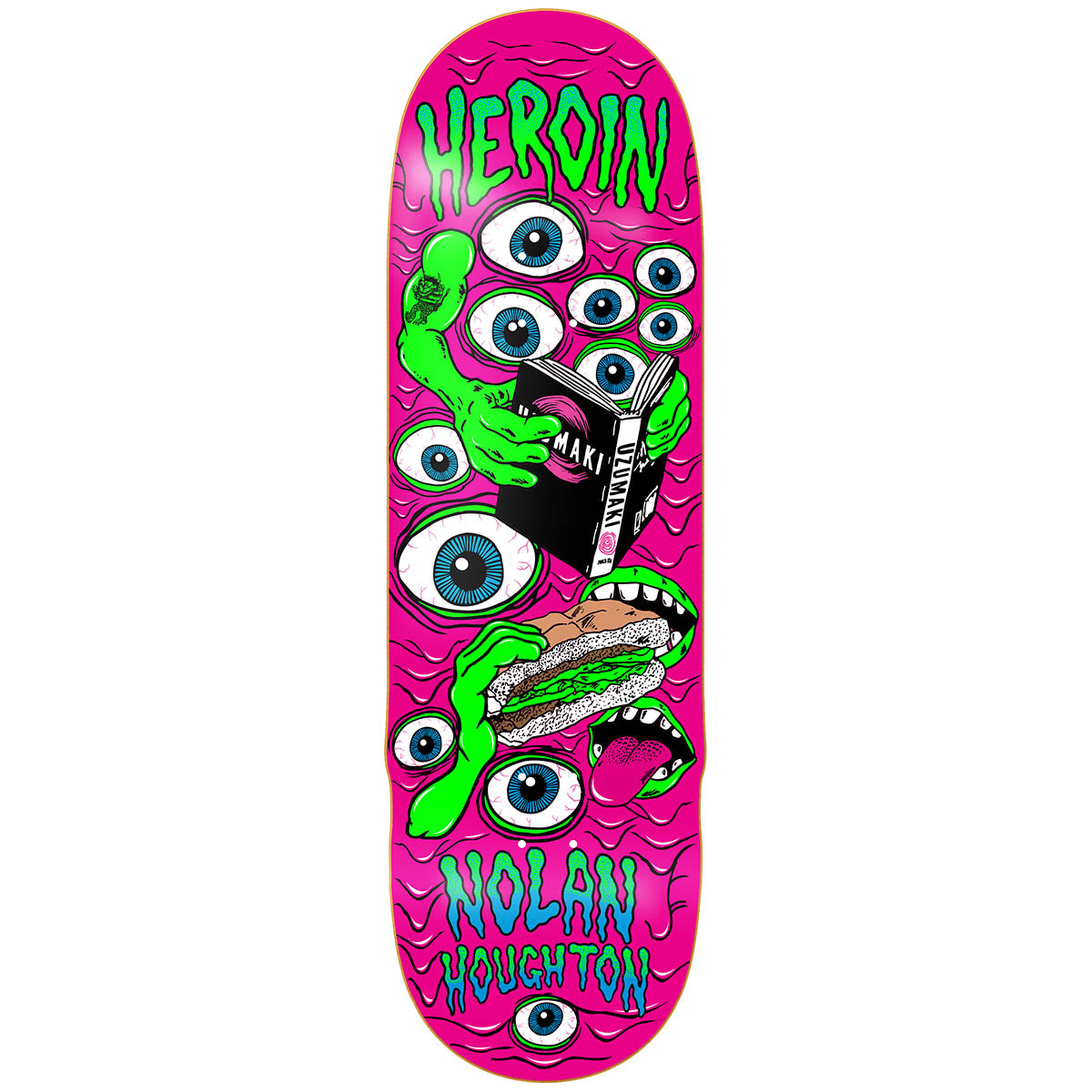 Heroin - Nolan Noughton Mutate Or Die 9.5 Skateboard Deck.