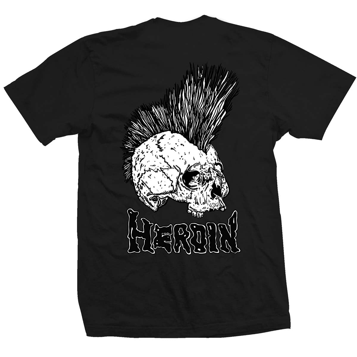 Heroin Punk Skull Tee Black Back