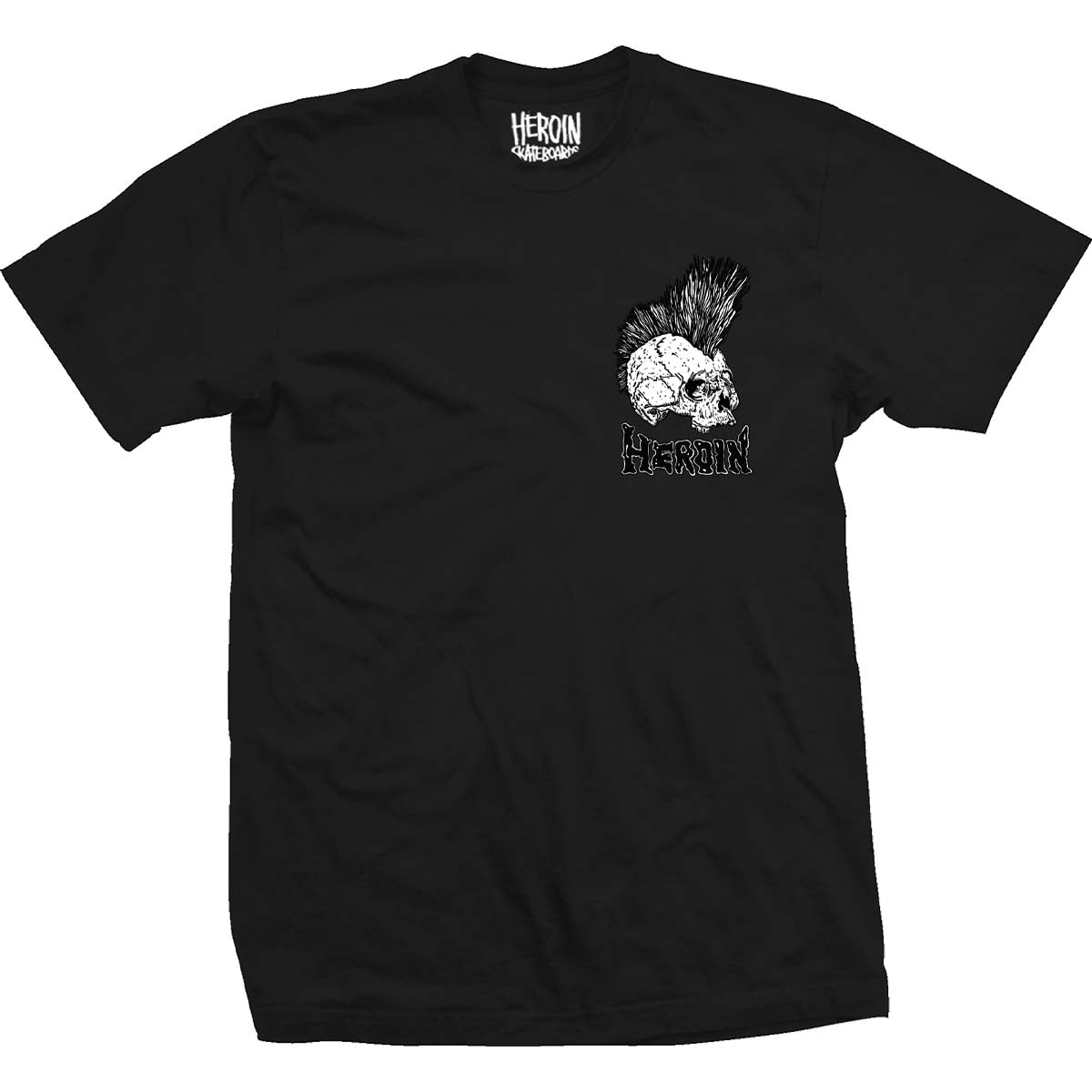 Heroin Punk Skull Tee Black Front