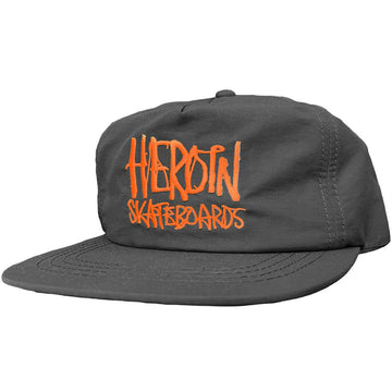 Heroin - Script Nylon Snapback Black/Orange.