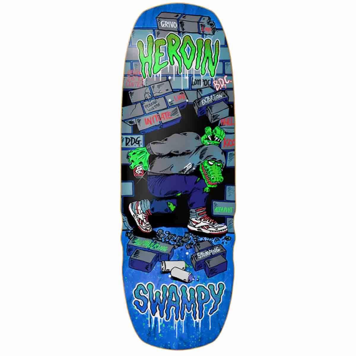 Heroin Swampy Stomp Blue 10.5 Skateboard Deck