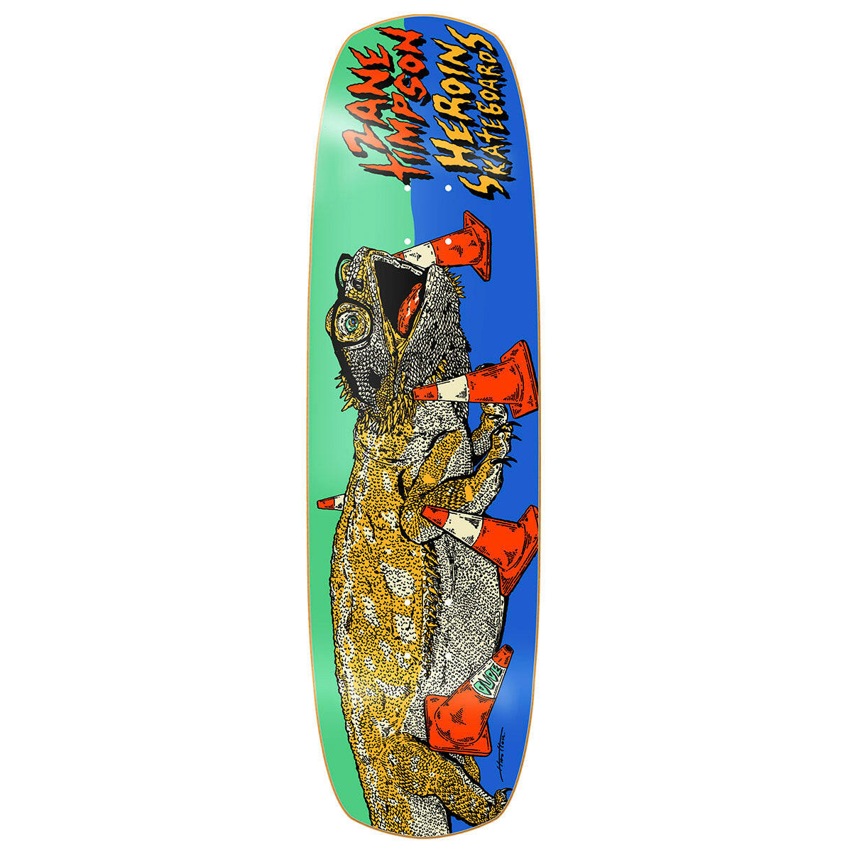 Heroin - Zane Timpson Dude Double Shovel 9.0 Skateboard Deck.