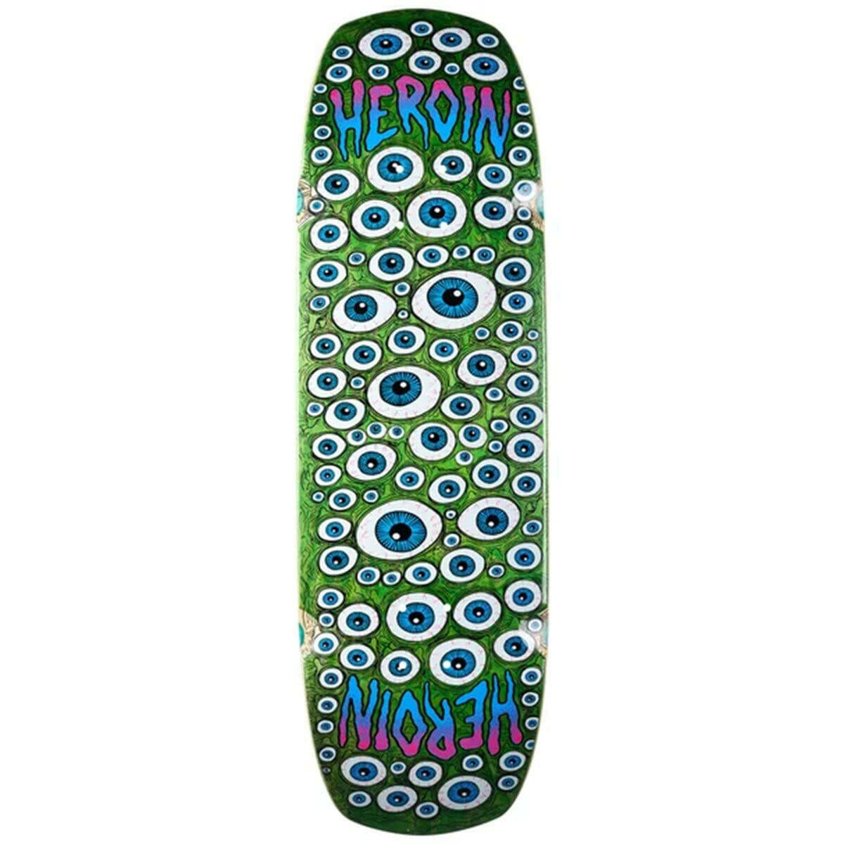 Heroin - Seeing Double Shovel Green 9.5 Skateboard Deck.