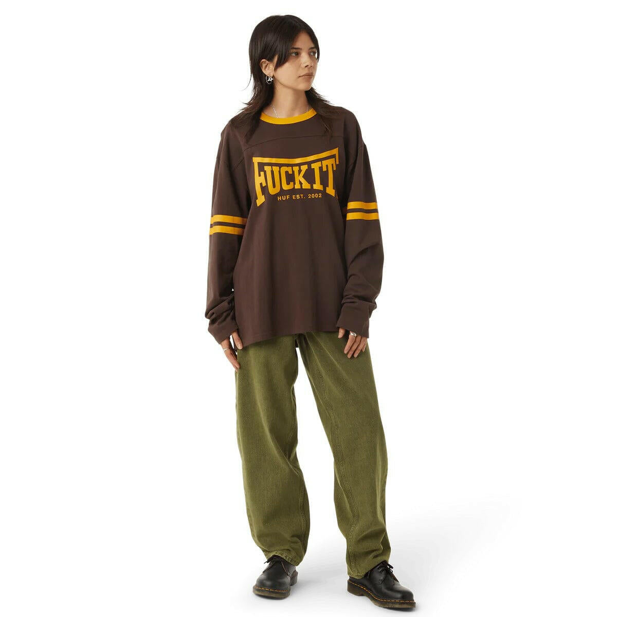 Huf - Exeter L/S Football Shirt Espresso.
