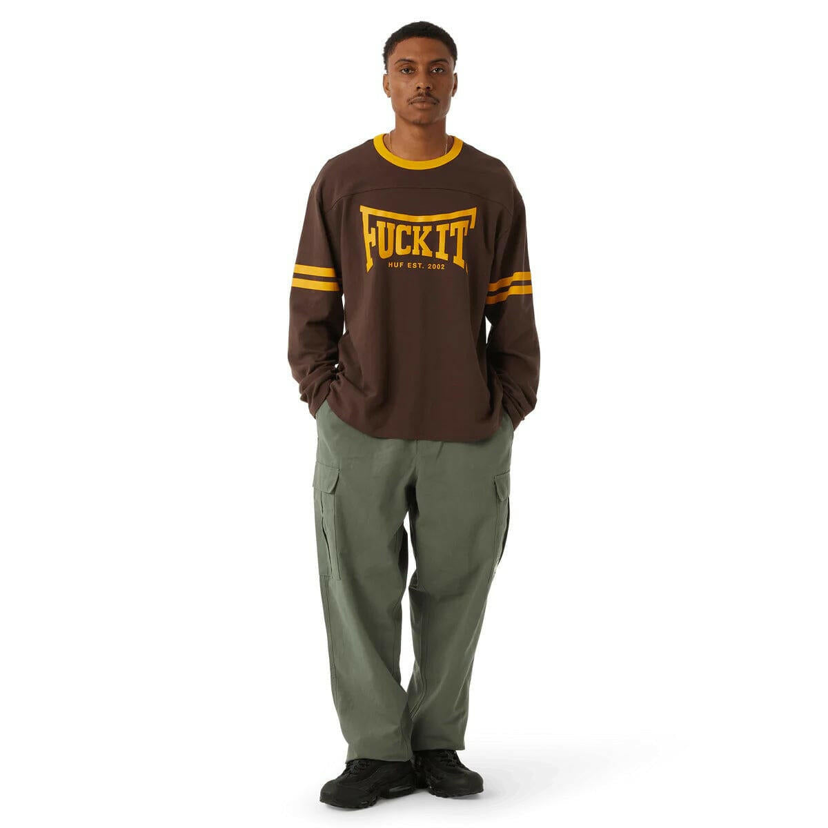 Huf - Exeter L/S Football Shirt Espresso.