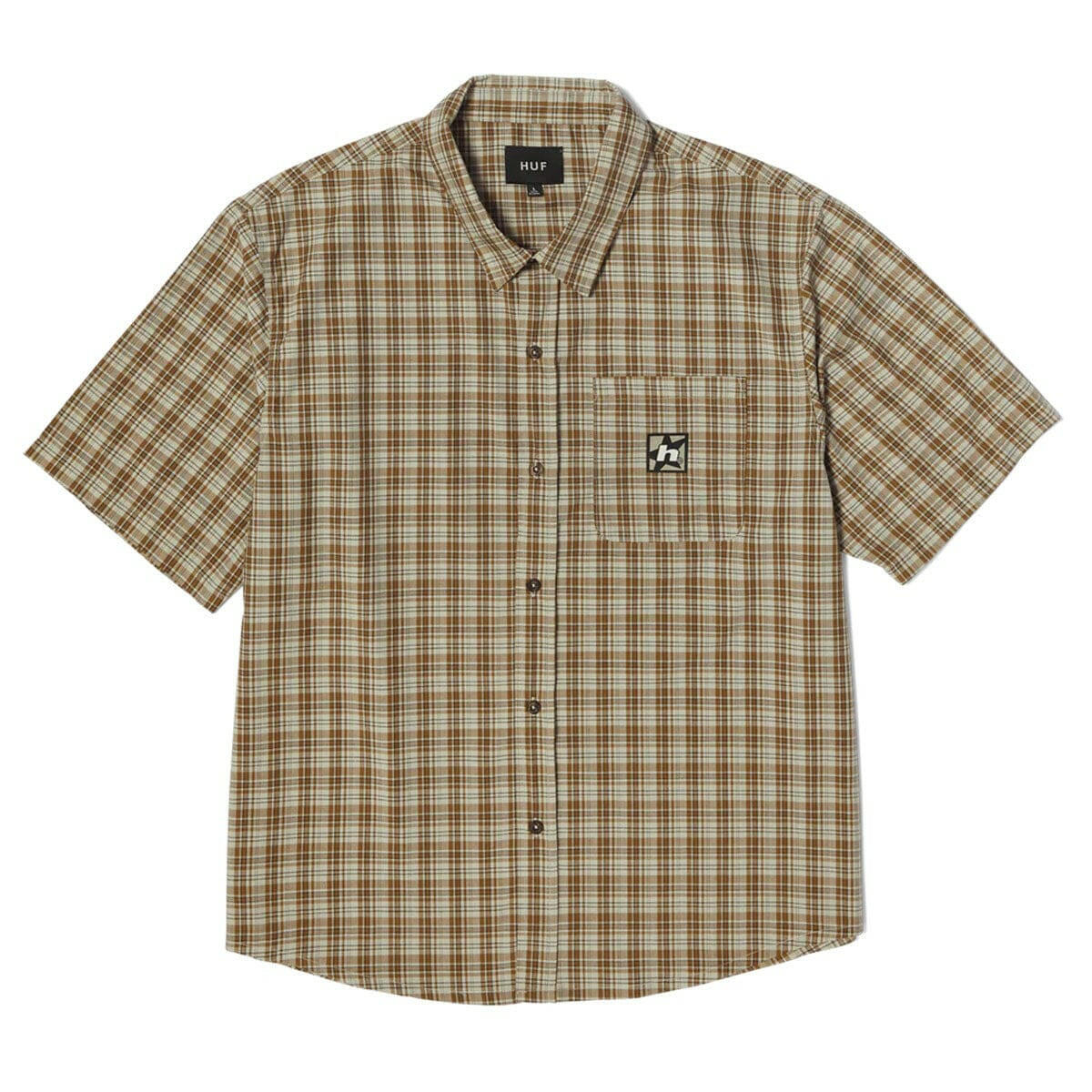 Huf - H Star Plaid Shirt Putty.