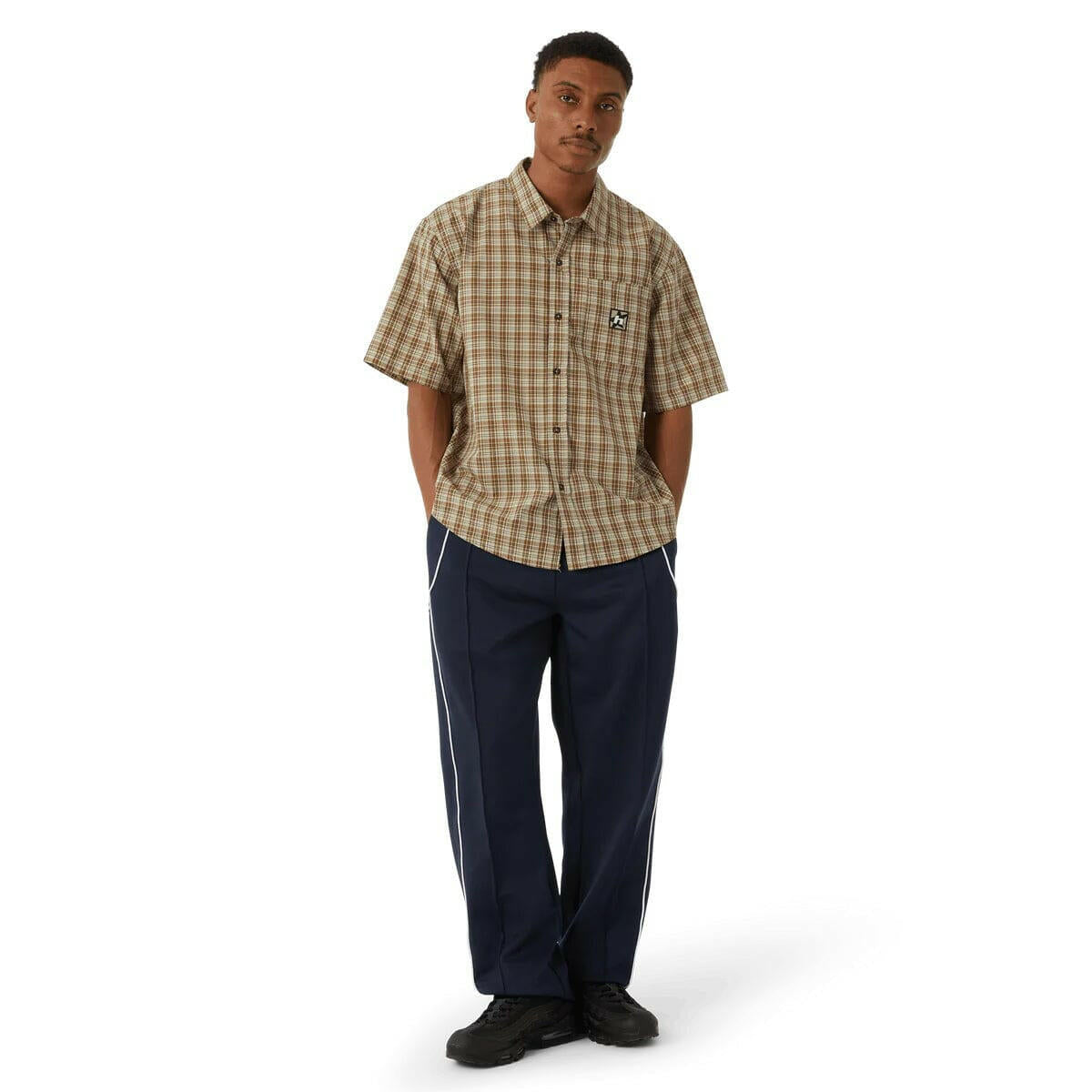 Huf - H Star Plaid Shirt Putty.