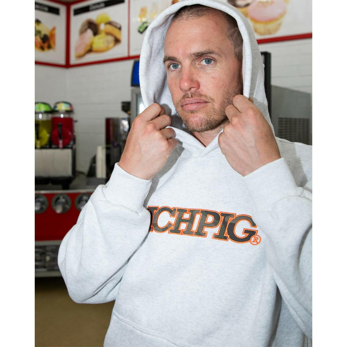 Ichpig - Glyph Cordless Hoodie White Marle/Camo.