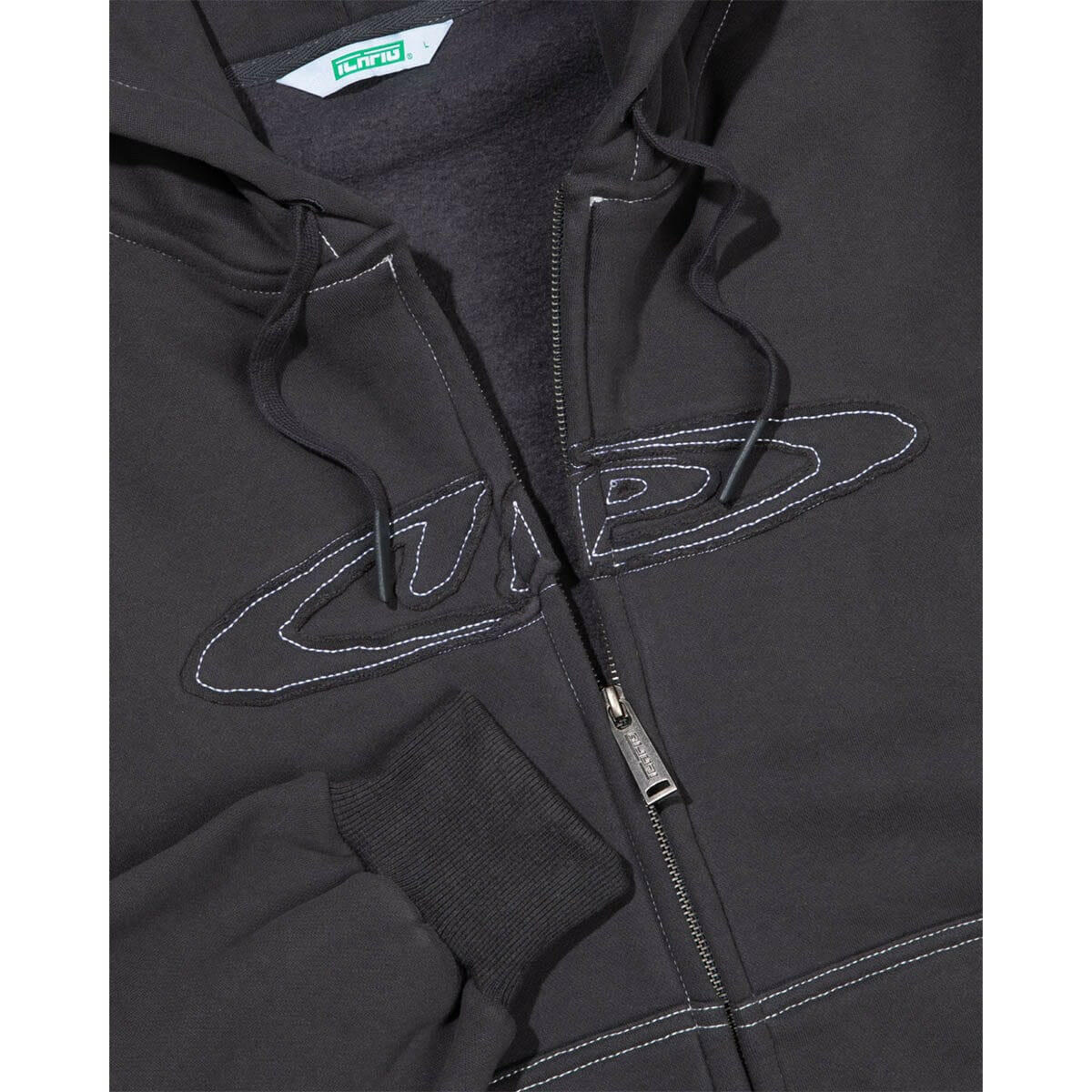 Ichpig - Optic Zip Hoodie Vintage Black.