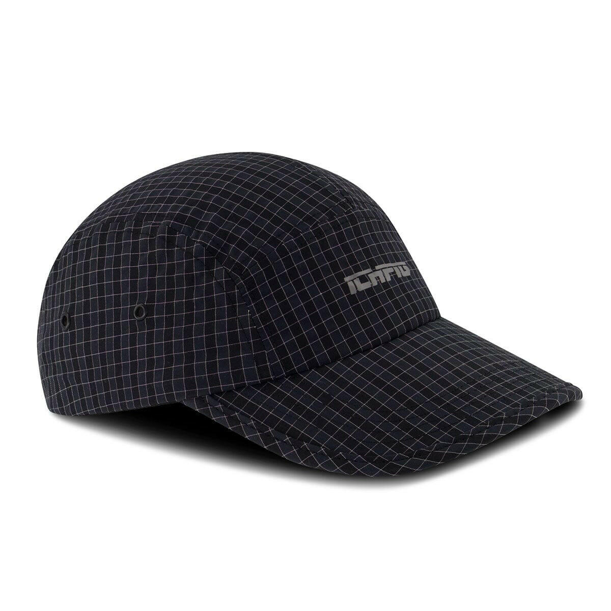 Ichpig - Ripstop Check 5 Panel Hat Black.