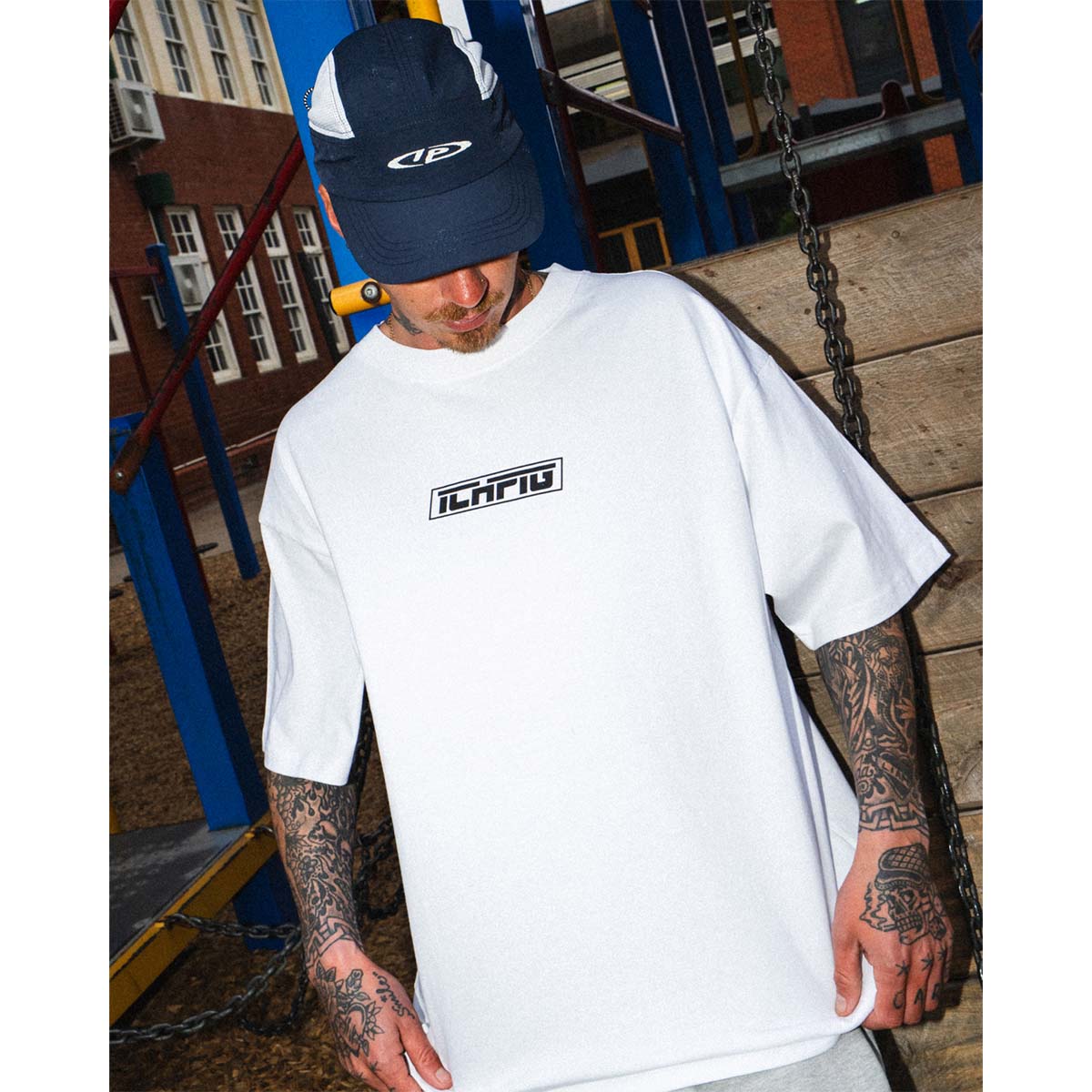Ichpig - Strike Logo Tee White/Black.