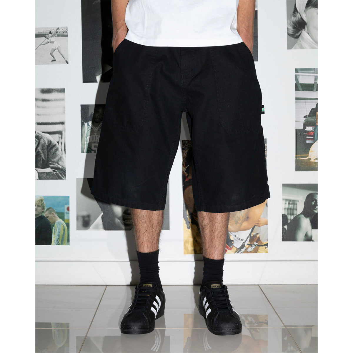 Ichpig Workshop Canvas Shorts Faded Black