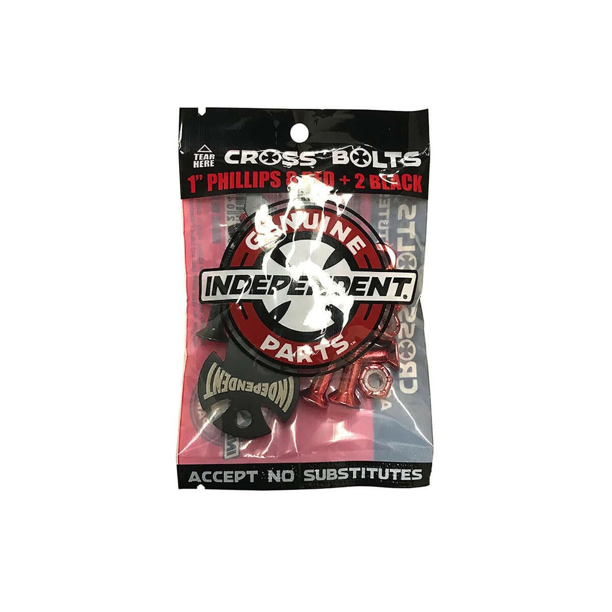 Independent - 1 Phillips Cross Bolts Red/Black with Tool.