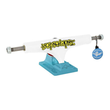 Independent - Stage 4 Mark Gonzalez Flat White Blue Skateboard Trucks.