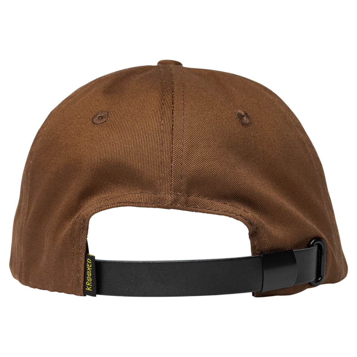 Krooked Double OK Script Strapback Brown Back