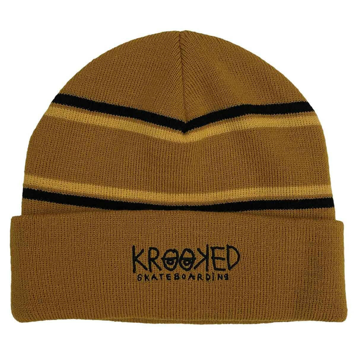 Krooked - Krooked Eyes Cuff Beanie Natural/Gold/Black.