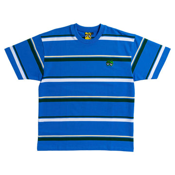 Krooked - Eyes Emb Stripe Tee Blue/Gree/White.