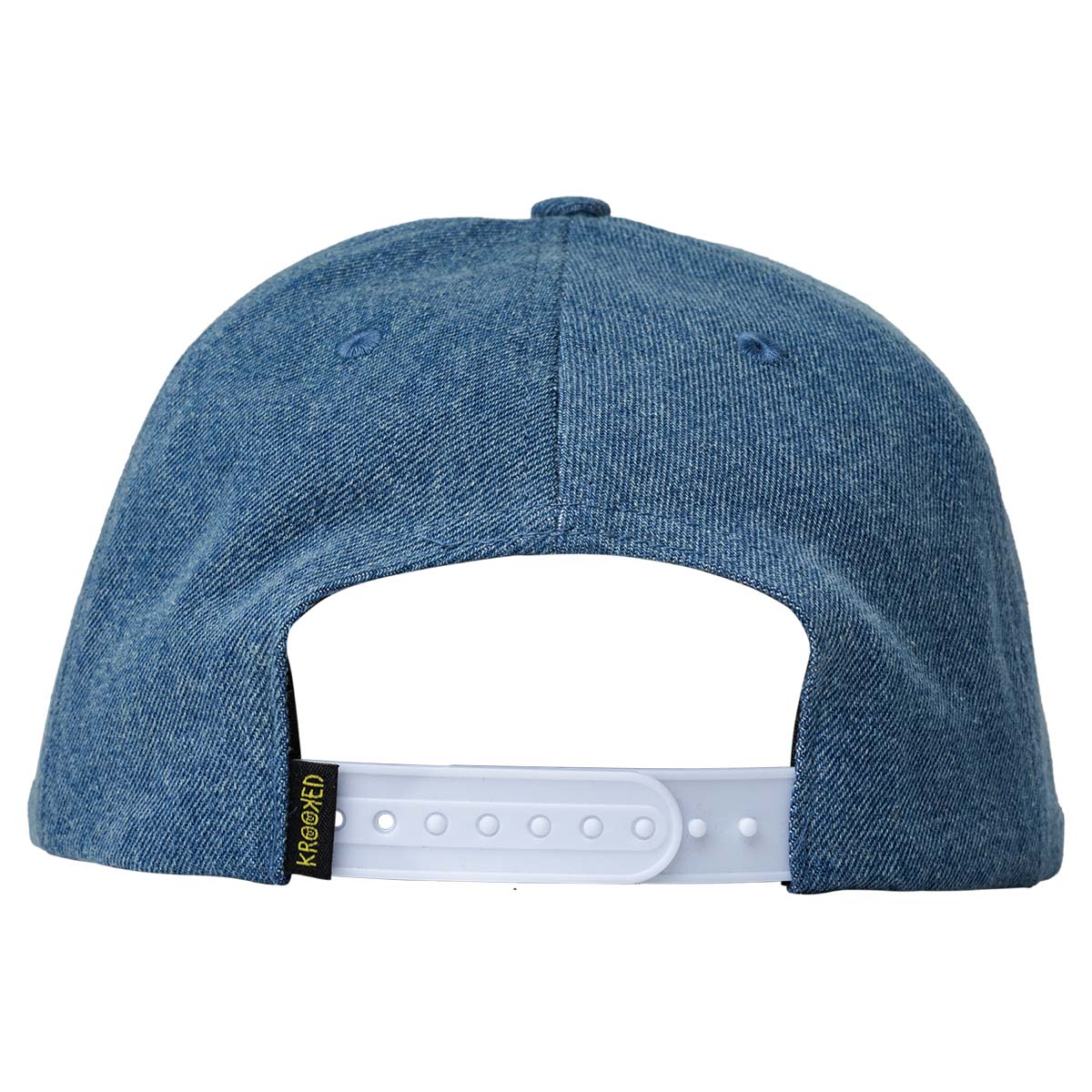 Krooked Eyes Snapback Washed Denim Back