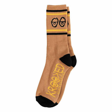 Krooked - Eyes Socks Brown/Gold.