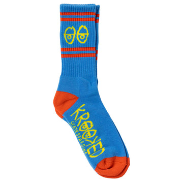 Krooked Eyes Socks Light Blue/Red/Yellow