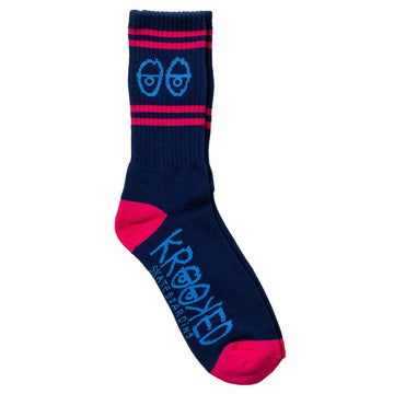 Krooked - Eyes Socks Navy/Blue/Magenta.
