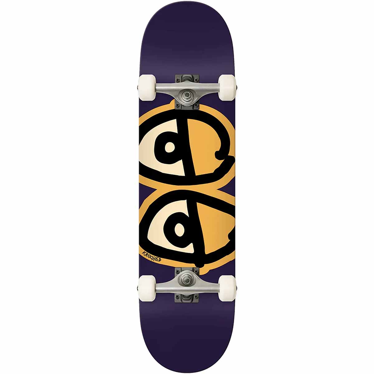 Krooked Glow Eyes Purple 8.25 Complete Skateboard