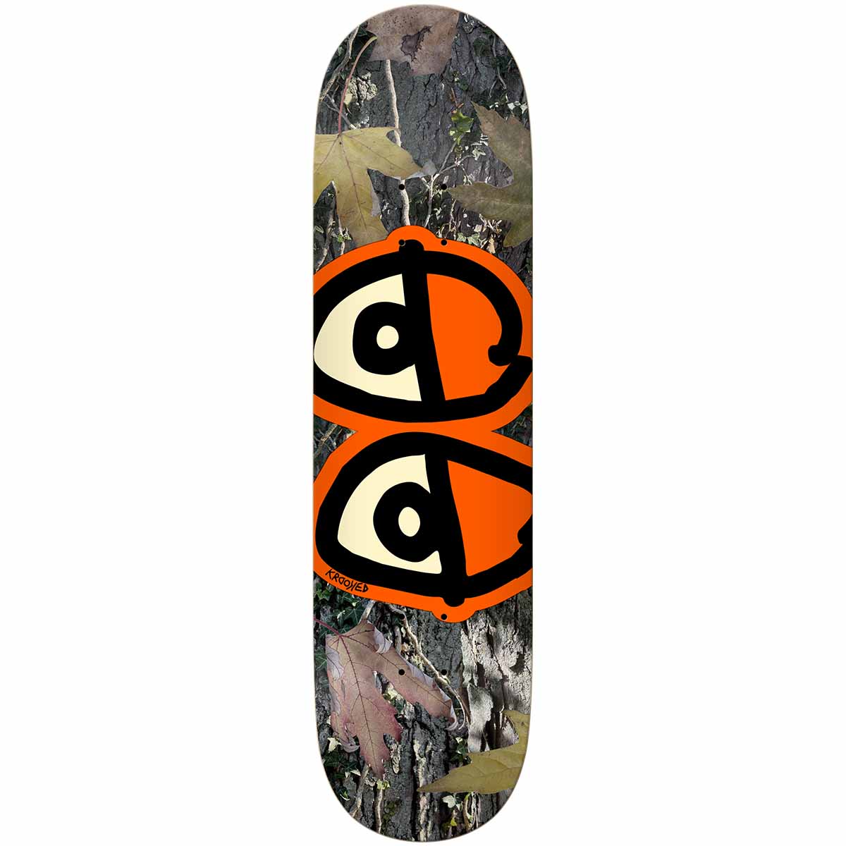 Krooked Team Eyes Camo Orange Skateboard Deck