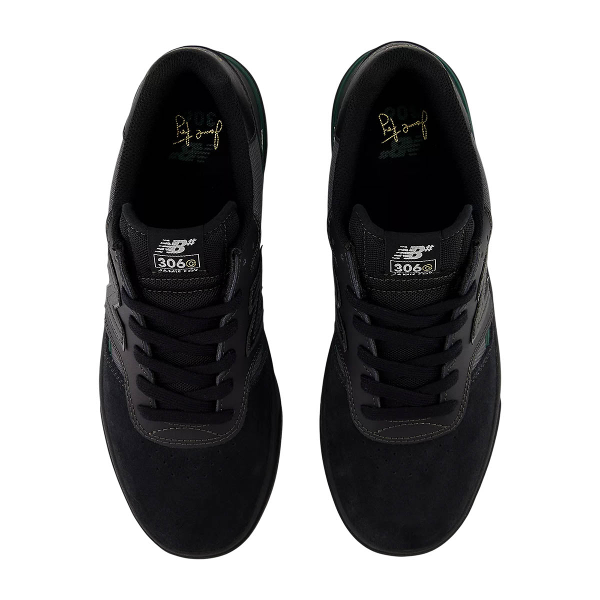New Balance Jamie Foy 306 Cup Shoes Black/Nightwatch Green Top