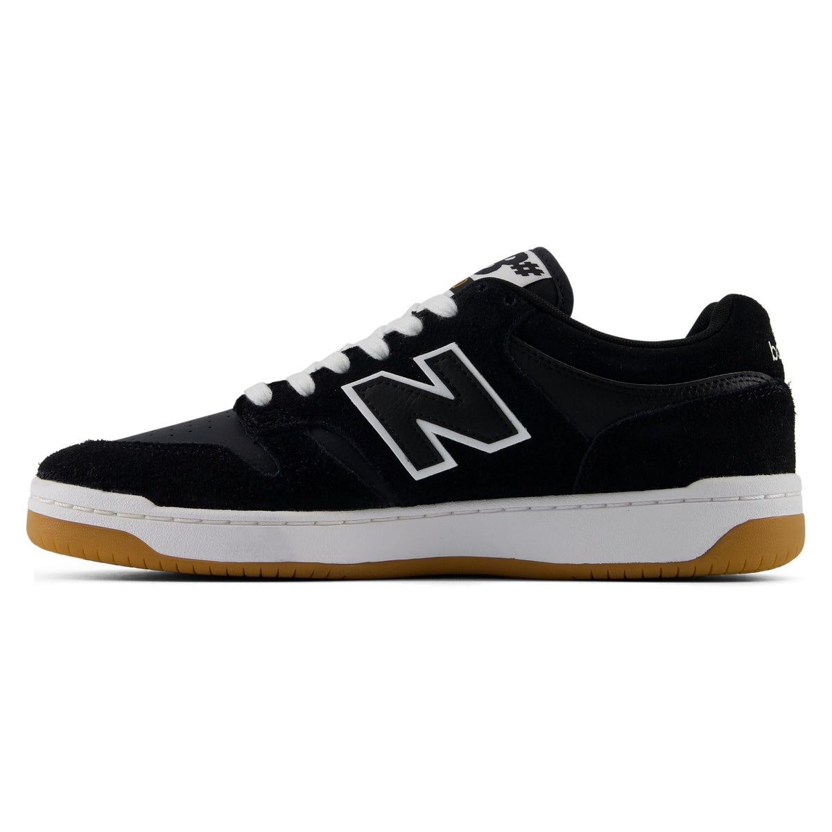 New Balance 480 Shoes Black/White/Gum inner side view