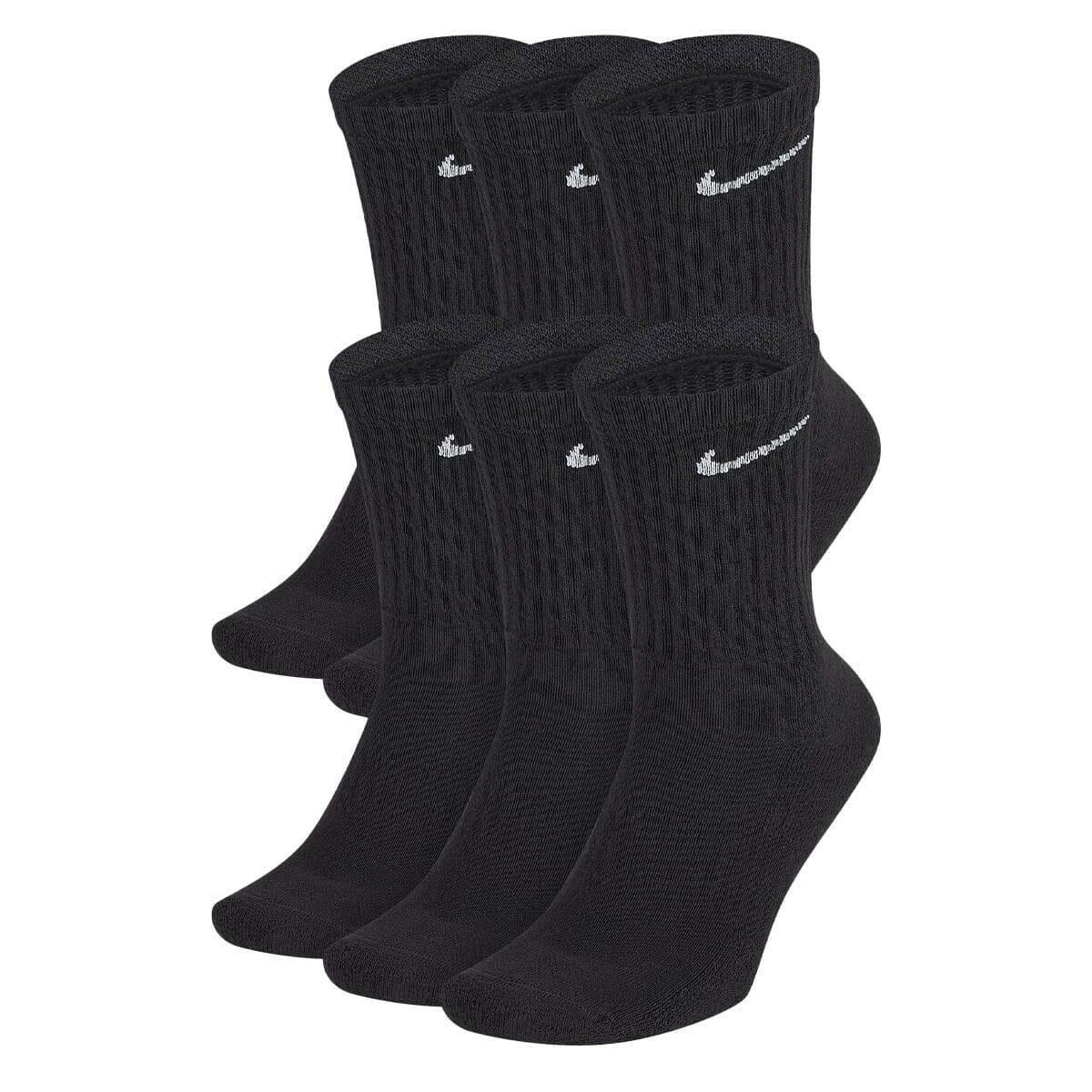 Nike - Everyday Cushioned Crew Socks Black 6 Pack.