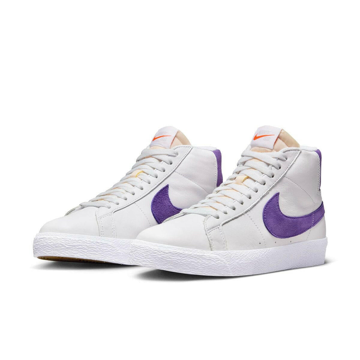 Nike SB - Blazer Mid ISO Shoes White/Court Purple-White-Gum Light Brown.