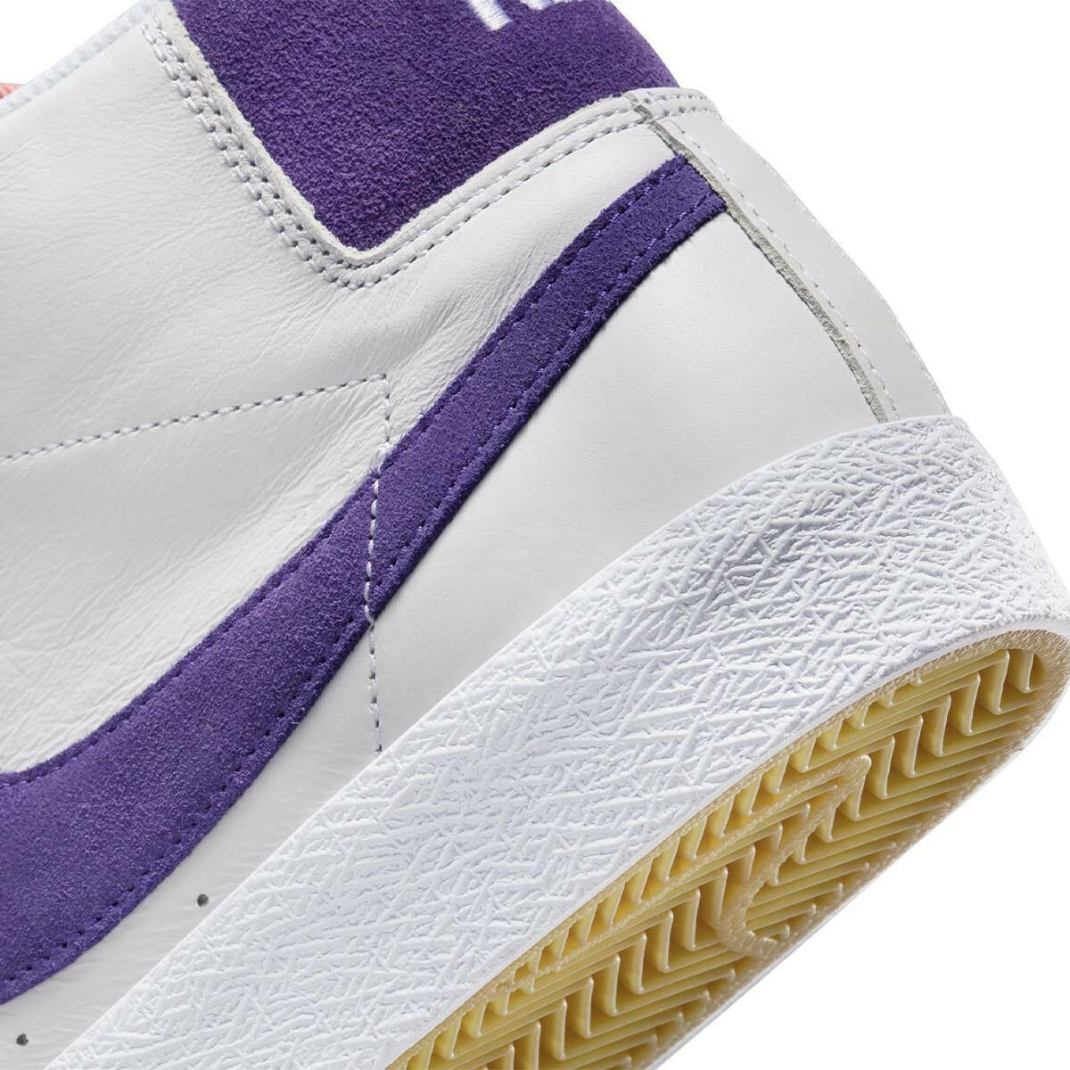 Nike SB - Blazer Mid ISO Shoes White/Court Purple-White-Gum Light Brown.