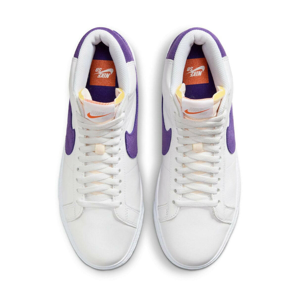 Nike SB - Blazer Mid ISO Shoes White/Court Purple-White-Gum Light Brown.