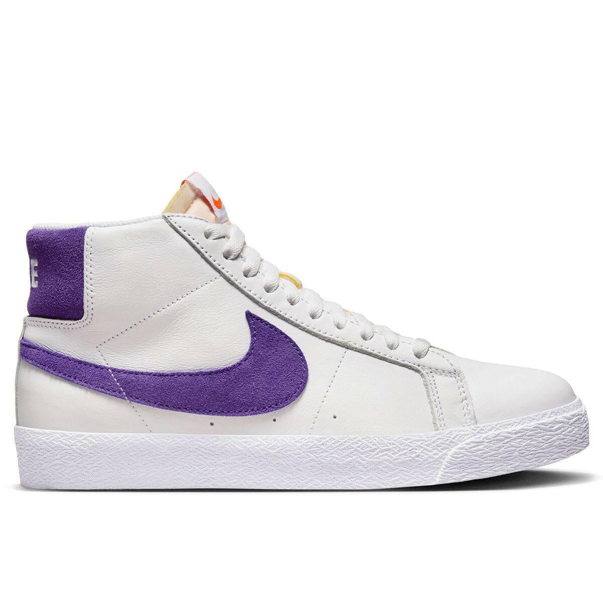 Nike SB - Blazer Mid ISO Shoes White/Court Purple-White-Gum Light Brown.