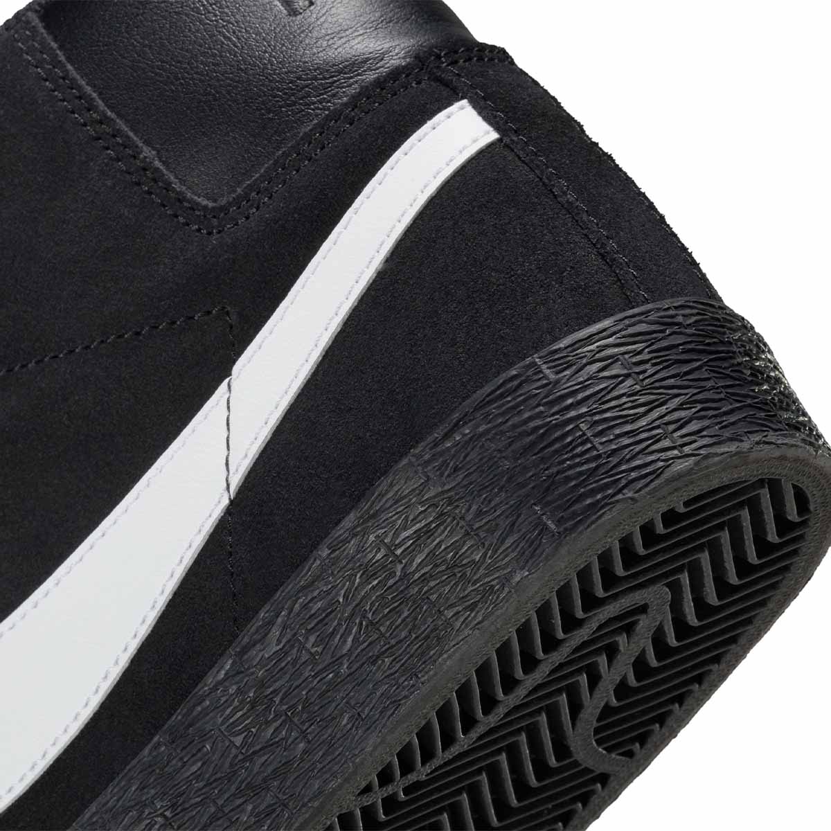 Nike SB Blazer Mid Mens Shoes Black/White-Black-Black Heel