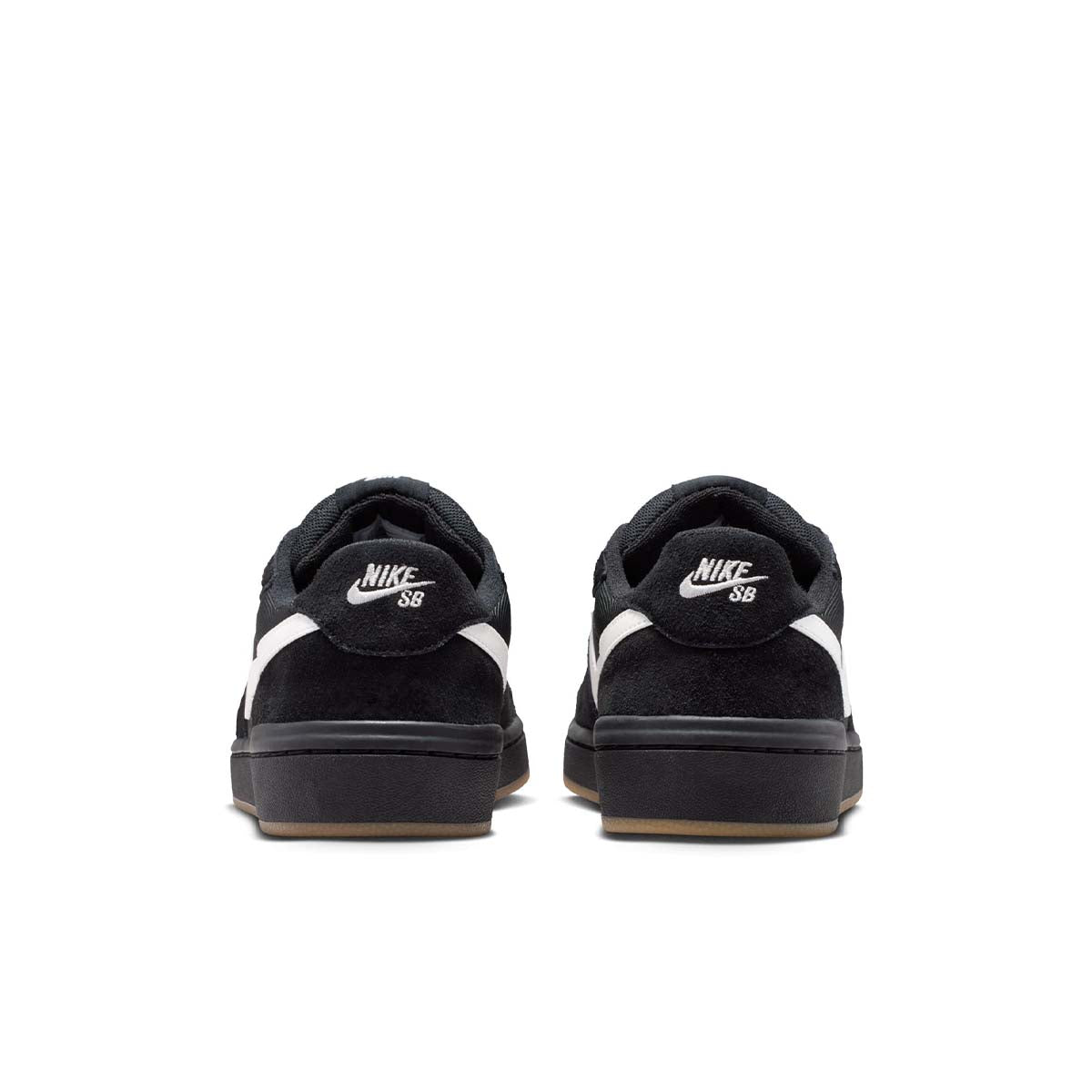 Nike SB Code 58 Skate Shoes Black/White/Gum Back View