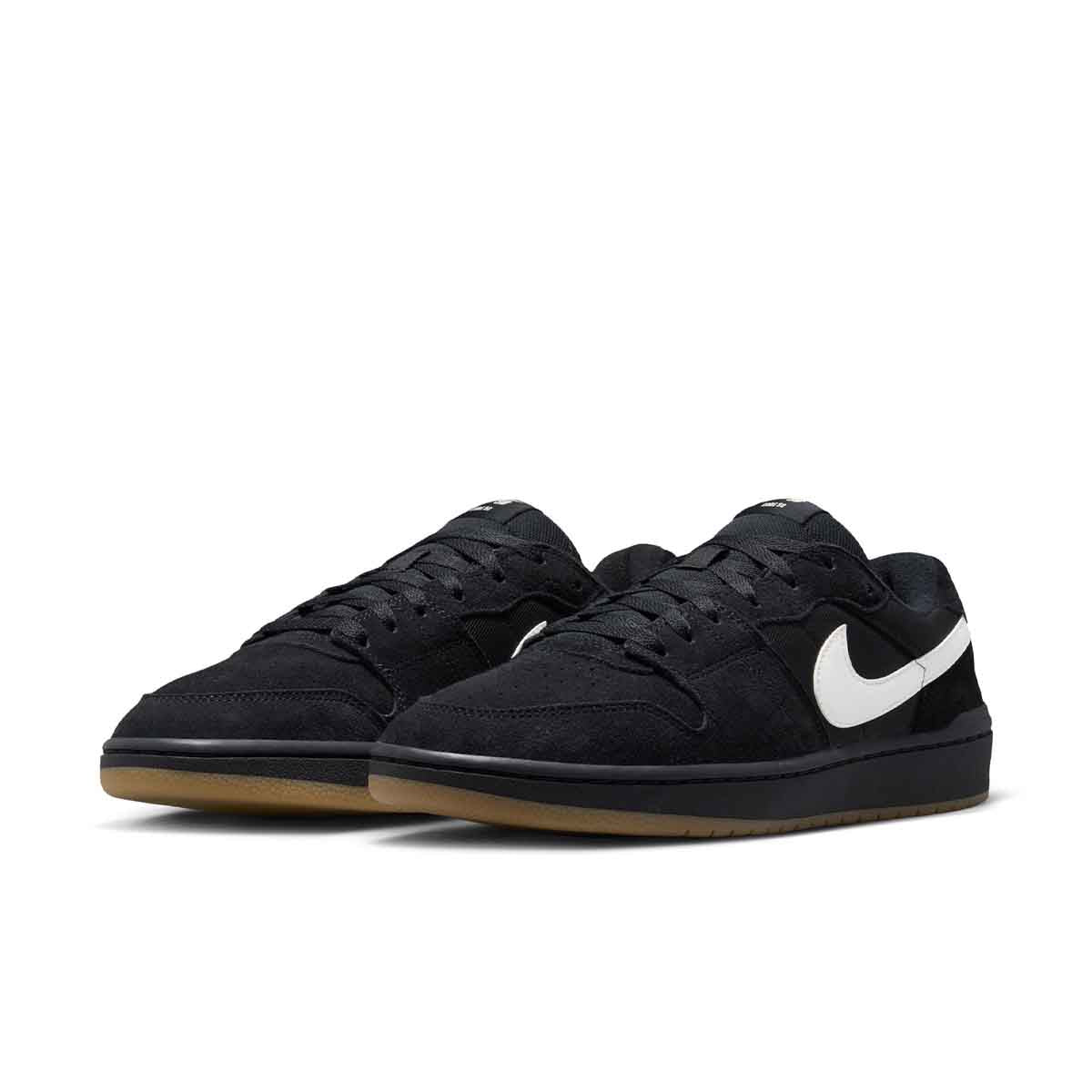Nike SB Code 58 Skate Shoes Black/White/Gum Front View