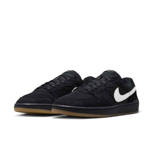 Nike SB Code 58 Skate Shoes Black/White/Gum Front View