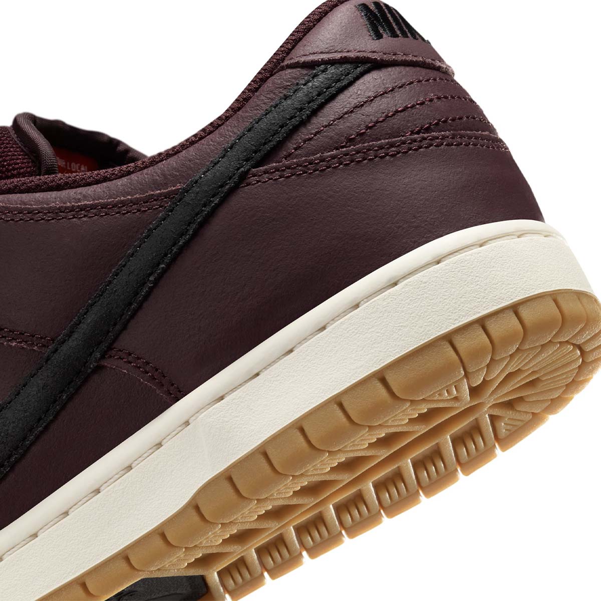 Nike SB Dunk Low Pro ISO Shoes Burgundy Crush Heel