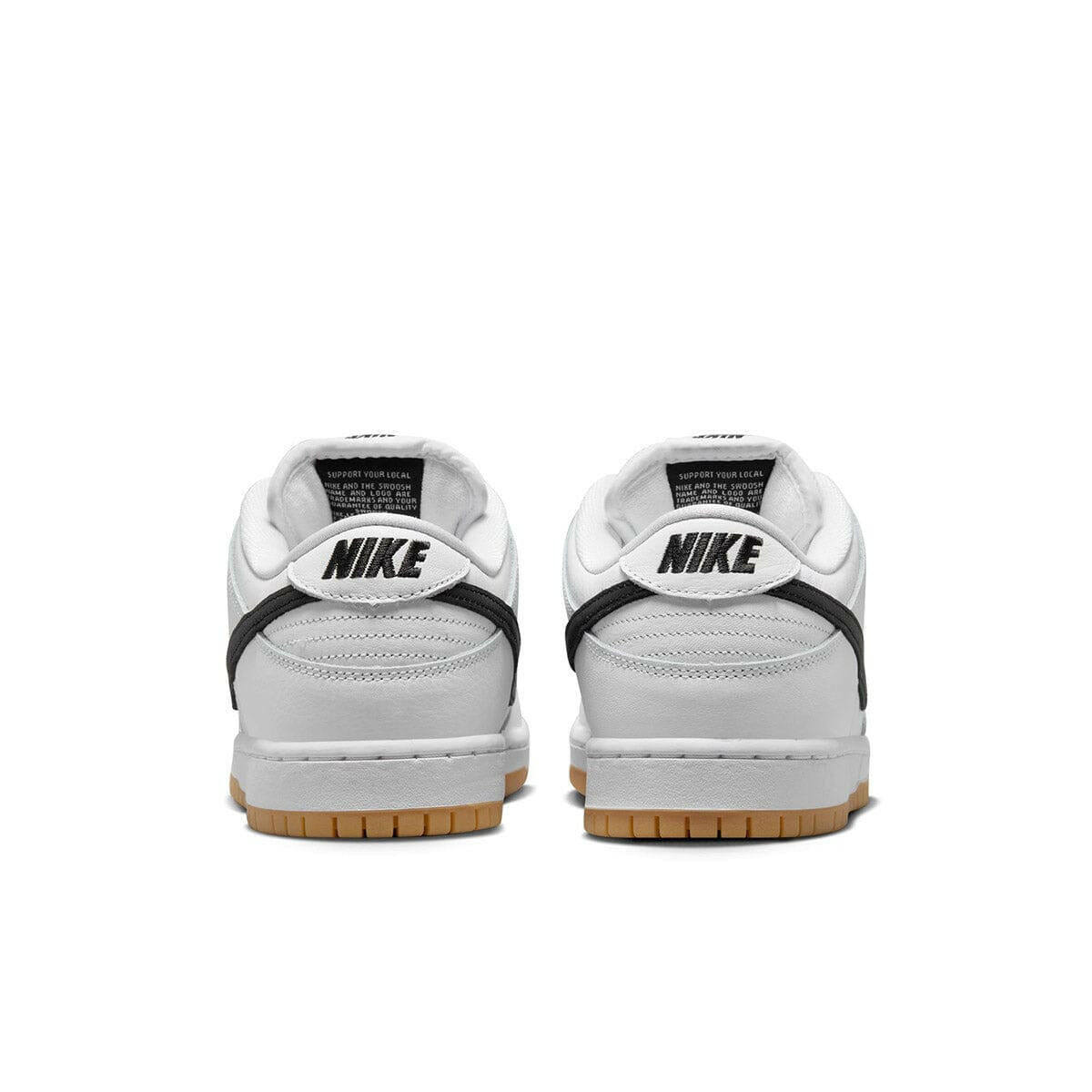 Nike SB - Dunk Low Pro Shoes White/Black-White-Gum Light Brown.