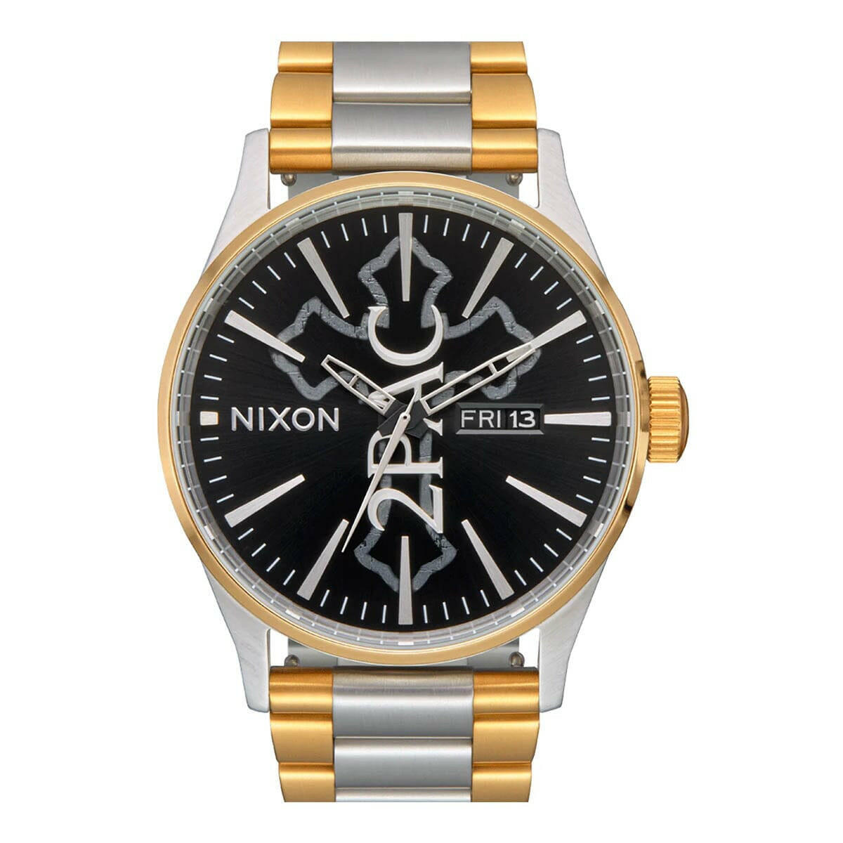 Nixon - 2PAC Sentry Stainless Steel Watch Gold/Silver/Black.
