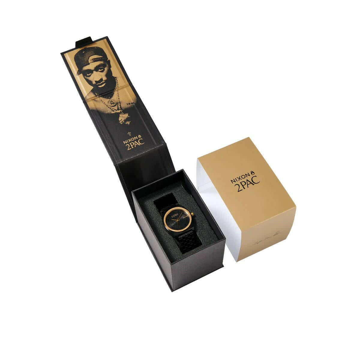 Nixon - 2PAC Time Teller Watch Black/Gold.