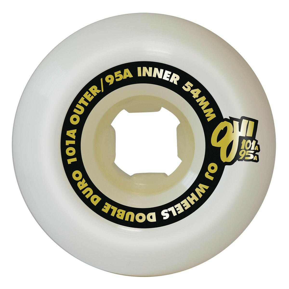 OJ - Double Duro White Gum Chubbies 54MM 101A/95A Skateboard Wheels.