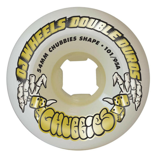 OJ - Double Duro White Gum Chubbies 54MM 101A/95A Skateboard Wheels.