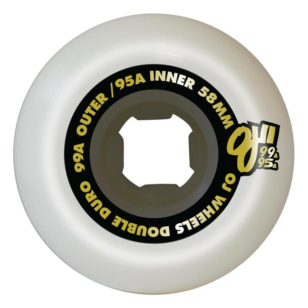 OJ - Double Duro White Black Mini Combo 58MM 99A/95A Skateboard Wheels.